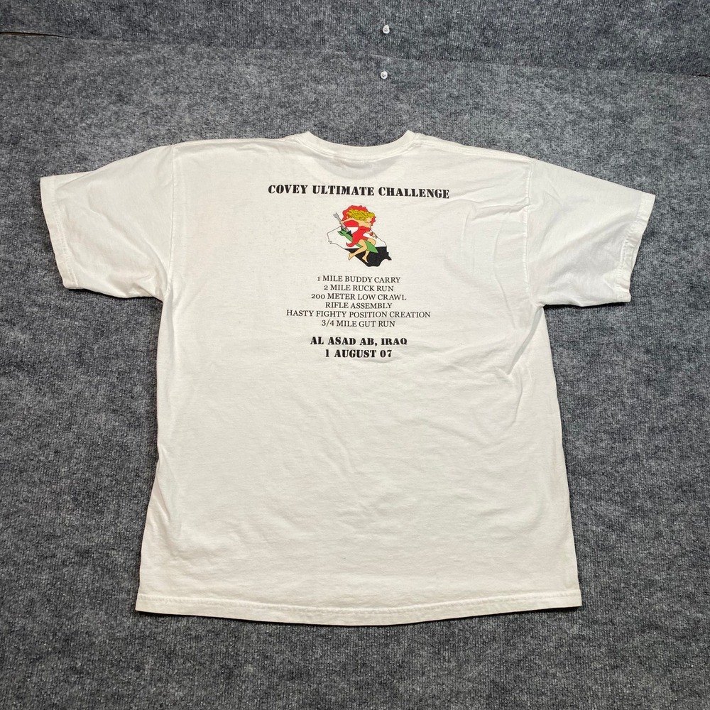Gildan Covey Ultimate Challenge Al Asad Iraq 2007 Military Graphic T-Shirt XL